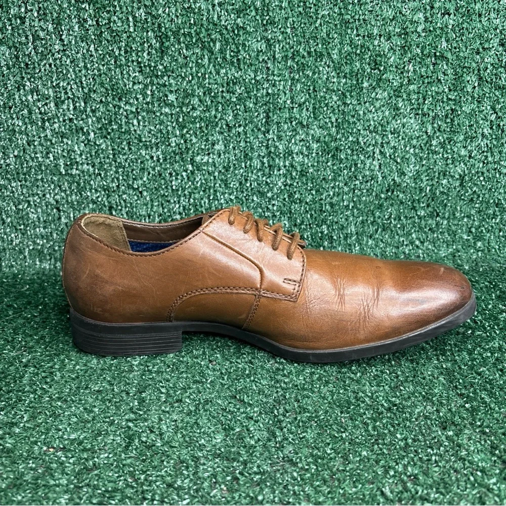 Clarks Brown Leather Plain Toe Oxford Dress Shoes Men 7‎ M